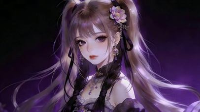 双马尾紫发萝莉