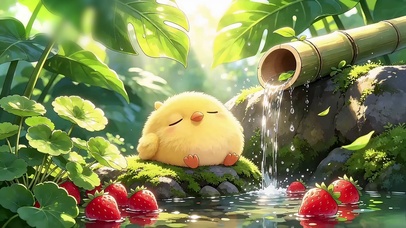 治愈森林流水小萌鸡