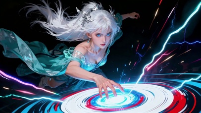 青纱银发白丨雷光的执控少女