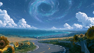 海边插画风景