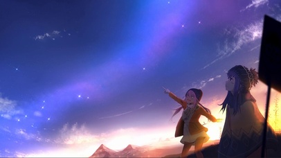 眺望星空的少女(动漫动态壁纸) - 动态壁纸下载 - 元气壁纸