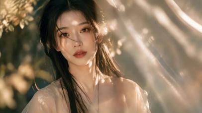 逆光氛围感古风美女