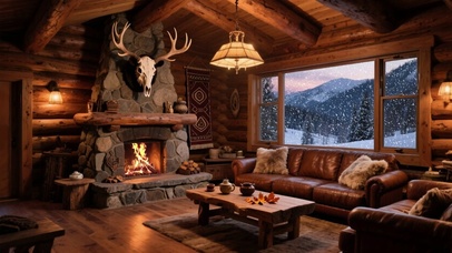 【雪景】北美雪原的木屋