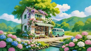 治愈鲜花乡村
