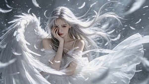 梦幻银发天使美少女