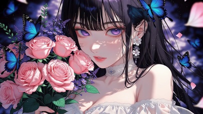 鲜花与美女高清4k
