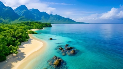 美丽治愈大海沙滩