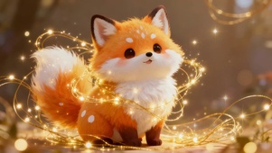 可爱荧光小狐狸