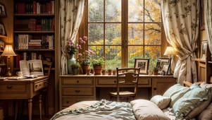 【雨景】暖色调的卧室