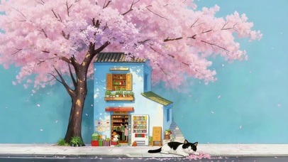 樱花树下小屋