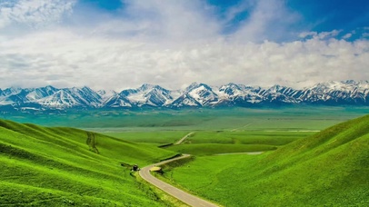 蓝天白云唯美绿油油你大草原