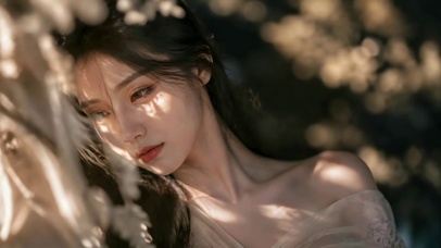 逆光氛围感温柔气质美女