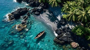 海岸孤舟