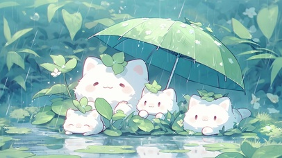 4K 躲雨猫咪