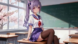 教室里可爱女孩