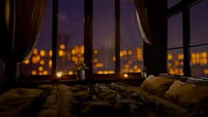 午夜雨天温馨卧室