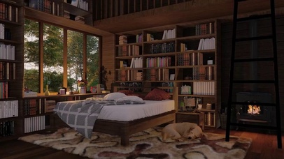 舒适的雨天书房