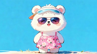 戴墨镜小熊