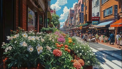 城市晴天清新街道风景