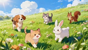 草坪上的小动物