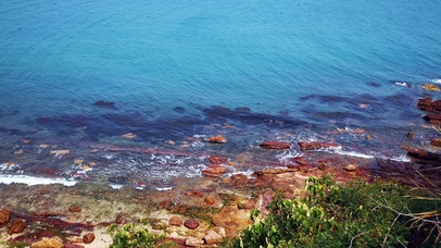 4K平静海边海水海浪风光