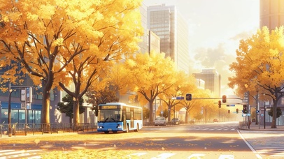 城市落叶街道
