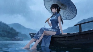 烟雨江南少女