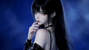 暗黑蓝调二次元冷艳美少女