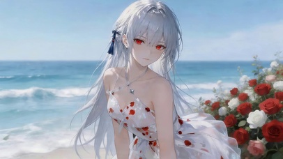夏日碎花裙女孩