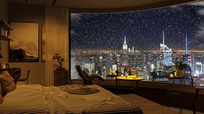 温馨城市舒适卧室