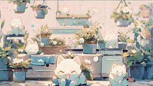 温馨的猫咪院落