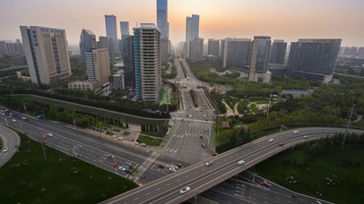 8k西安高新区CBD日落