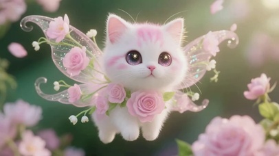 可爱的花仙子猫咪