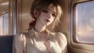 纯欲窗边的暖光少女