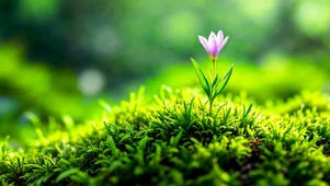 清新绿草小花