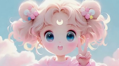 比耶的可爱女孩