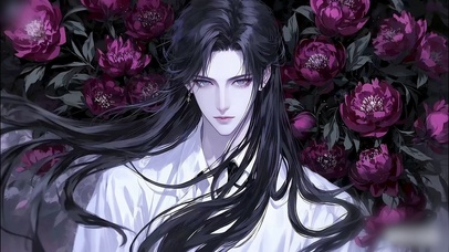 玫瑰墙长发动漫美男帅哥