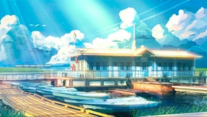 夏季码头船坞