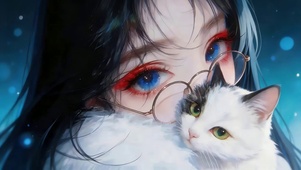 女孩和她的猫