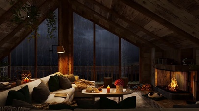 大雨阁楼篝火温馨小木屋