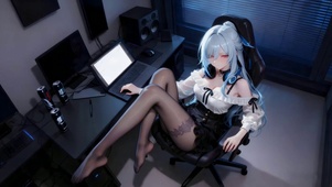 办公室黑丝女孩（全景版）