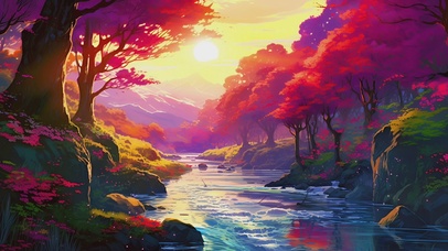 生机勃勃山水间