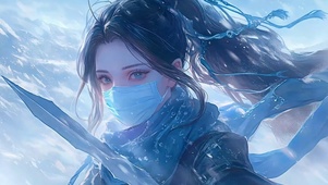 戴面具古风美少女