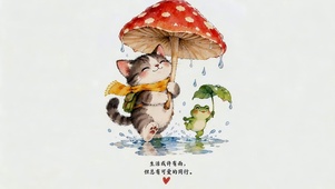 雨天可爱猫咪