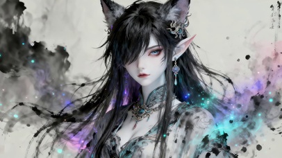 水墨风狐妖