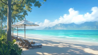 清新阳光度假海滩