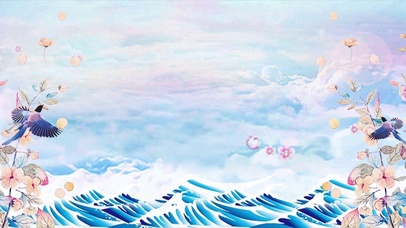 蓝色海洋花喜鹊