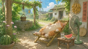 午休的胖猫