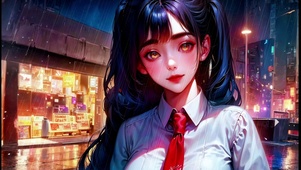 黑色双马尾女学生