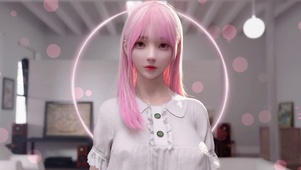 粉发美女